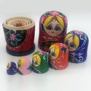 Set of 7pcs Wooden Hand Painted Strawberry Nesting Dolls Matryoshka Toys