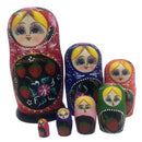 Set of 7pcs Wooden Hand Painted Strawberry Nesting Dolls Matryoshka Toys