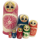 7PCS Hand Painted Wooden Russian Nesting Dolls Babushka Matryoshka Kids Xmas Gift