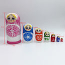 7PCS Hand Painted Wooden Russian Nesting Dolls Babushka Matryoshka Kids Xmas Gift