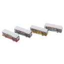 4pcs Painted Diecast Model Buses Cars Layout Train Diorama Scenery 1:100 HO