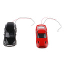 2pcs 1:43 Flaring Painted Model Cars w/ Wires Layout Train Diorama O Scale