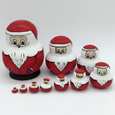 Set of 10pcs Wooden Charistmas Xmas Santa Claus Nesting Dolls Matryoshka Toy