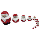 Set of 10pcs Wooden Charistmas Xmas Santa Claus Nesting Dolls Matryoshka Toy