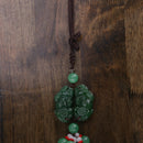 Replica Emerald Double Mythical Animal Pendant Car Interior Hanging Ornament