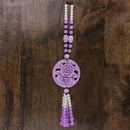 Cute Hanging Ornament Charm Car Interior Rear Mirror Pendant Hanging Decor 42cm Purple