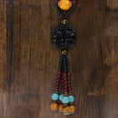 Black Double Mythical Animals Pendant Car Rear Mirror Hanging Decor Ornament