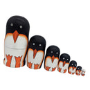 7PCS Painted Penguin Wooden Russian Nesting Dolls Matryoshka Toys