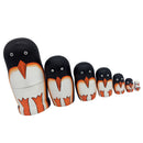 7PCS Painted Penguin Wooden Russian Nesting Dolls Matryoshka Toys