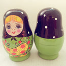 5PCS Painted Girls Wooden Russian Nesting Dolls Babushka Matryoshka Toys