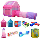 2-in-1 Kids Pop Up Tunnel Playhouse Tent Ball Pit Play Tent Indoor Outdoor Fun