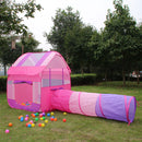 2-in-1 Kids Pop Up Tunnel Playhouse Tent Ball Pit Play Tent Indoor Outdoor Fun
