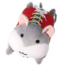 Kid Basic Life Skills Learning Toys Plush Hamster Doll Learn to Zip Button Snap Lace Threading Shoes Educational Toy Gray