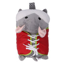 Kid Basic Life Skills Learning Toys Plush Hamster Doll Learn to Zip Button Snap Lace Threading Shoes Educational Toy Gray