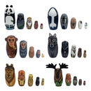 5PCS Hand Painted Panda Animal Wooden Russian Nesting Dolls Matryoshka Toys