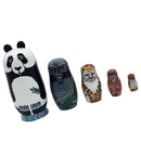 5PCS Hand Painted Panda Animal Wooden Russian Nesting Dolls Matryoshka Toys