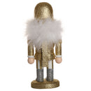 Handpainted Wooden Golden Nutcracker Santa Claus Nut Cracker Christmas Ornament Party Decor Collectibles Gift