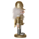 Handpainted Wooden Golden Nutcracker Santa Claus Nut Cracker Christmas Ornament Party Decor Collectibles Gift