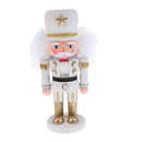 Handpainted Wooden White Nutcracker Santa Claus Nut Cracker Christmas Ornament Party Decor Collectibles Gift