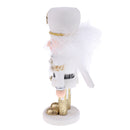 Handpainted Wooden White Nutcracker Santa Claus Nut Cracker Christmas Ornament Party Decor Collectibles Gift