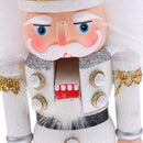 Handpainted Wooden White Nutcracker Santa Claus Nut Cracker Christmas Ornament Party Decor Collectibles Gift