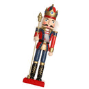 Handpainted Standing Wooden Nutcracker King with Scepter Christmas Ornament Party Prop Collectibles