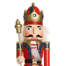 Handpainted Standing Wooden Nutcracker King with Scepter Christmas Ornament Party Prop Collectibles
