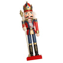 Handpainted Standing Wooden Nutcracker King with Scepter Christmas Ornament Party Prop Collectibles