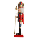 Handpainted Standing Wooden Nutcracker King with Scepter Christmas Ornament Party Prop Collectibles