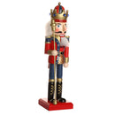 Handpainted Standing Wooden Nutcracker King with Scepter Christmas Ornament Party Prop Collectibles