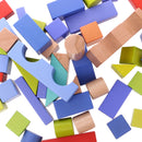 50 Pieces Wooden Colourful Building Blocks Bricks Kids Educational Toys