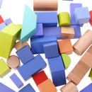 50 Pieces Wooden Colourful Building Blocks Bricks Kids Educational Toys