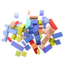 50 Pieces Wooden Colourful Building Blocks Bricks Kids Educational Toys