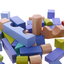 50 Pieces Wooden Colourful Building Blocks Bricks Kids Educational Toys