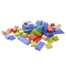 50 Pieces Wooden Colourful Building Blocks Bricks Kids Educational Toys