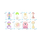 8PCS/SET Baby Rattles Teether Toy Baby Newborn Toddler Infant Developmental Toys Multi-Color A
