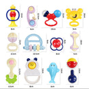 12pcs/set Baby Rattles Teether Set Plastic Developmental Baby Toys for Infants