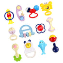 12pcs/set Baby Rattles Teether Set Plastic Developmental Baby Toys for Infants