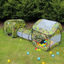 Portable Folding 3-in-1 Pop Up Tunnel Playhouse Ball Pit Tent Toy Kids Indoor Outdoor Toy Summer Camping Fun