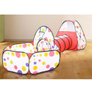 Portable Kids 3-in-1 Colorful Dotted Tunnel Playhouse Ball Pool Ball Pit Tent Summer Indoor Outdoor Play Fun Toy