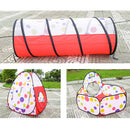 Portable Kids 3-in-1 Colorful Dotted Tunnel Playhouse Ball Pool Ball Pit Tent Summer Indoor Outdoor Play Fun Toy