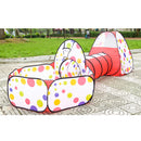 Portable Kids 3-in-1 Colorful Dotted Tunnel Playhouse Ball Pool Ball Pit Tent Summer Indoor Outdoor Play Fun Toy