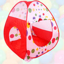 Portable Kids 3-in-1 Colorful Dotted Tunnel Playhouse Ball Pool Ball Pit Tent Summer Indoor Outdoor Play Fun Toy