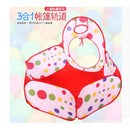 Portable Kids 3-in-1 Colorful Dotted Tunnel Playhouse Ball Pool Ball Pit Tent Summer Indoor Outdoor Play Fun Toy