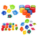 Magicdeal 1 Set of Bath Bathtub Toys Plastic Folding Stacking Baby Kids Developmental Bathing Toys Gift