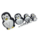 10PCS Hand Painted Cute Penguin Wooden Russian Nesting Dolls Matryoshka Toys