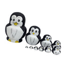 10PCS Hand Painted Cute Penguin Wooden Russian Nesting Dolls Matryoshka Toys