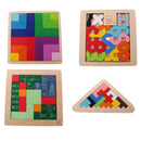 Multicolored Wooden Puzzle Tangram Toys Funny Intelligence Toys for Boys Girls