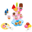 22pcs Colorful Ice Cream Desserts Stand with Drink Kid Role Play Toy Gift
