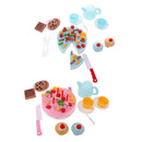 54 Pieces Plastic Birthday Cake Food Cutting Set Kids Pretend Play Toys